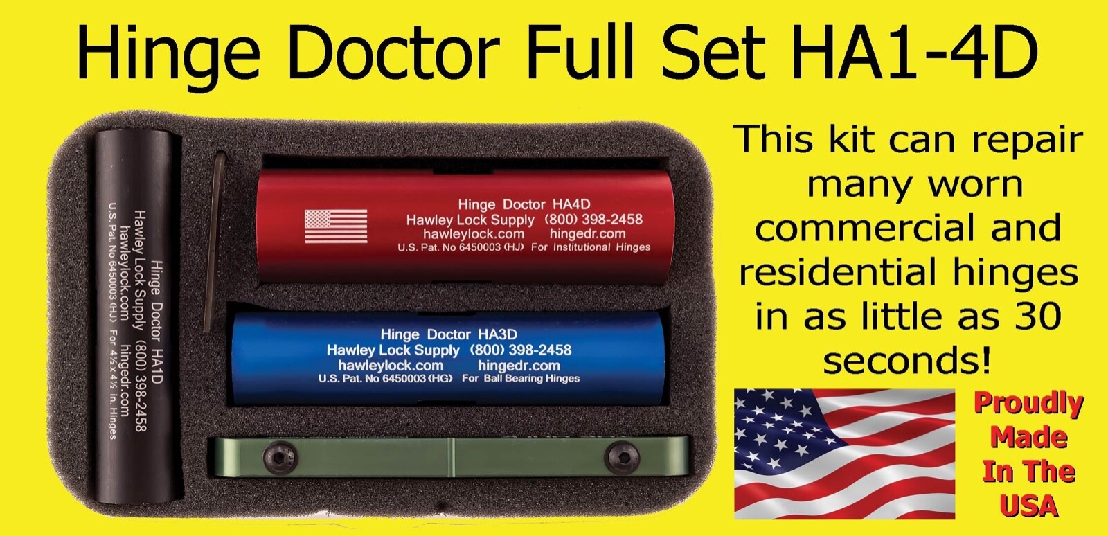 Hinge Doctor Full Set HA1234D, w case & updated instructions. New Notched Style! gallery
