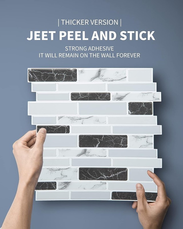 Marble Design Self Adhesive Backsplash - 10 Sheets gallery