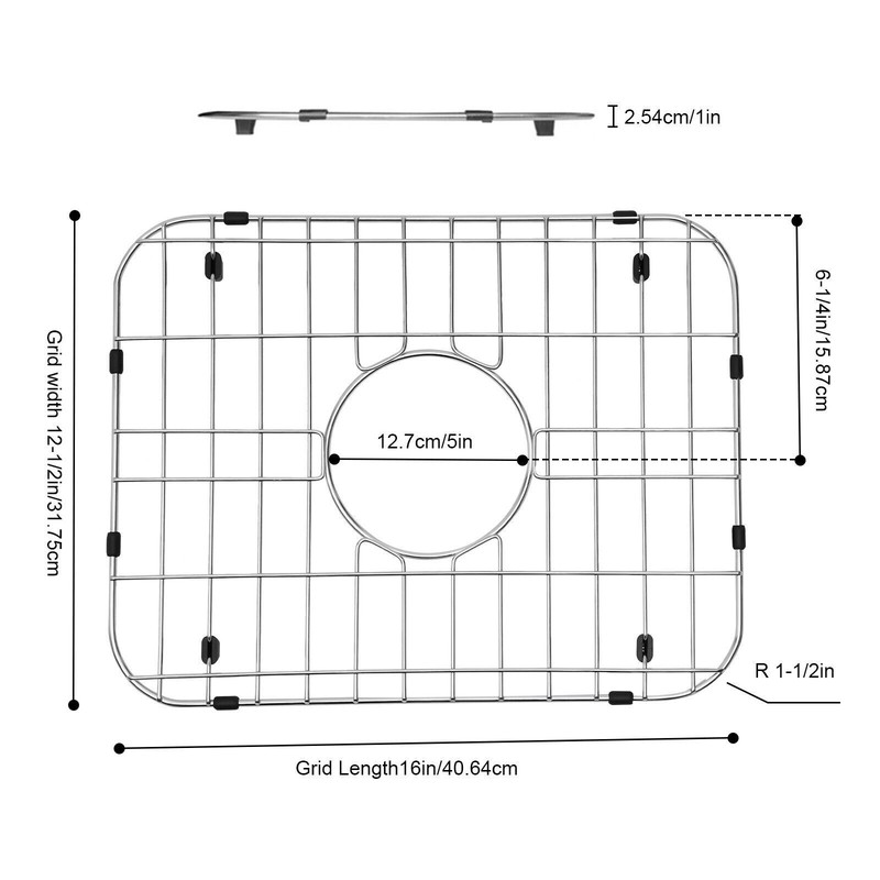 Kitchen Bottom Sink Protector Grid Wire Grid 304 Stainless Steel 16" x 12-1/2" gallery