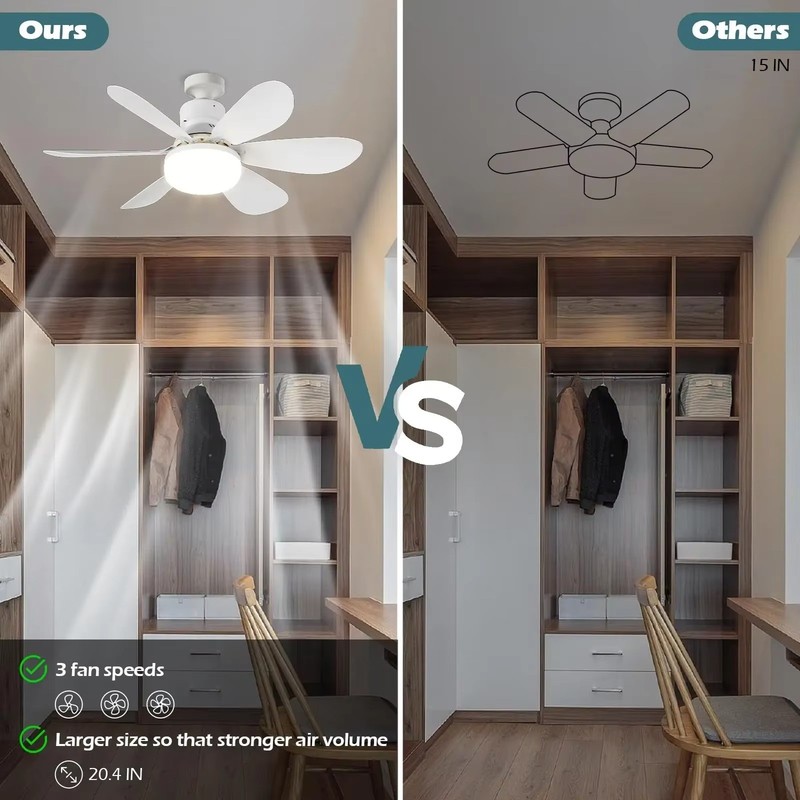 Socket Ceiling Fans With Lights And Remote- Socket Fan Light With Dimmable LED gallery