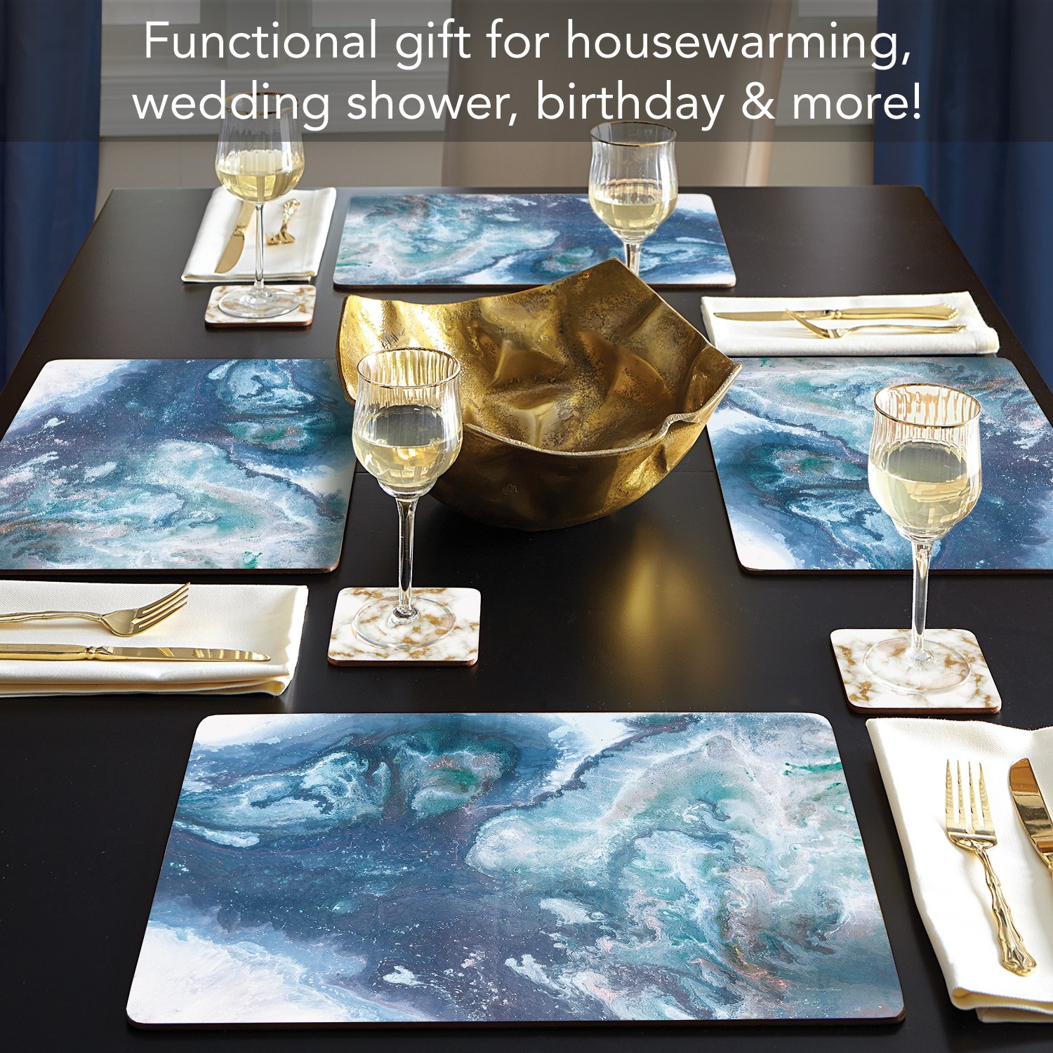 Hardboard Placemat, Graceful Ocean, Set of 4, Made in the USA gallery
