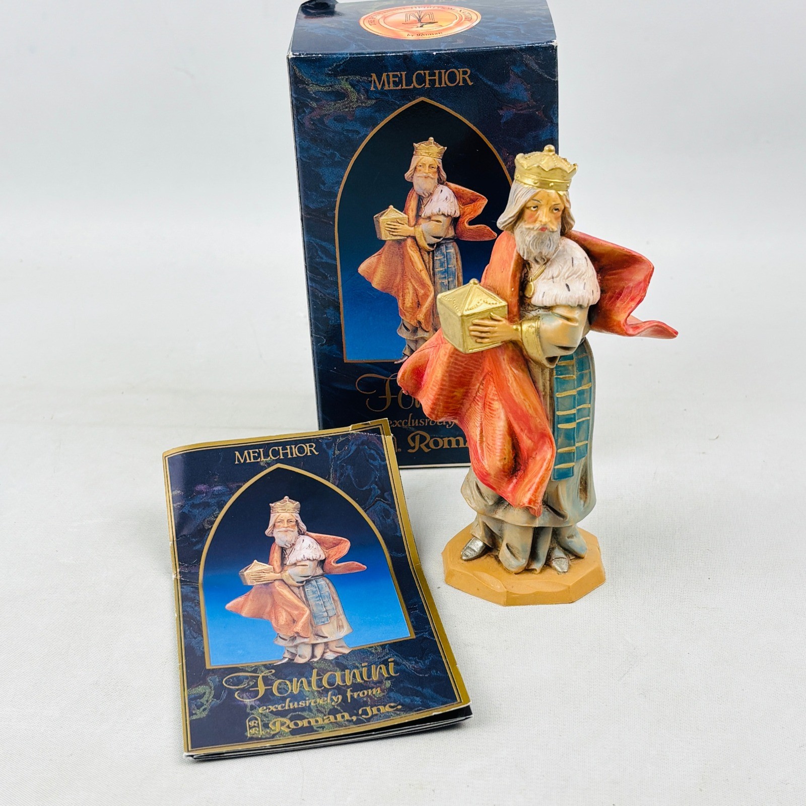 Fontanini King Melchior Gold Chest Figurine 5" Collection Nativity 72514 Roman gallery