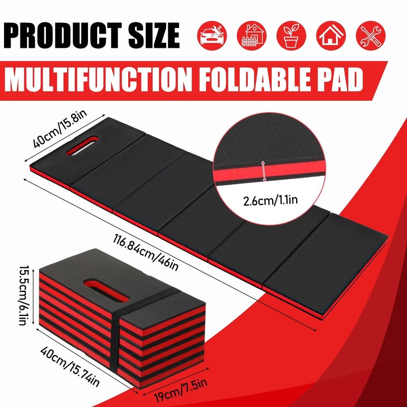 Foldable EVA Utility Mat with Handle, Heavy Duty Mechanic Mat for Kneeling, W... gallery