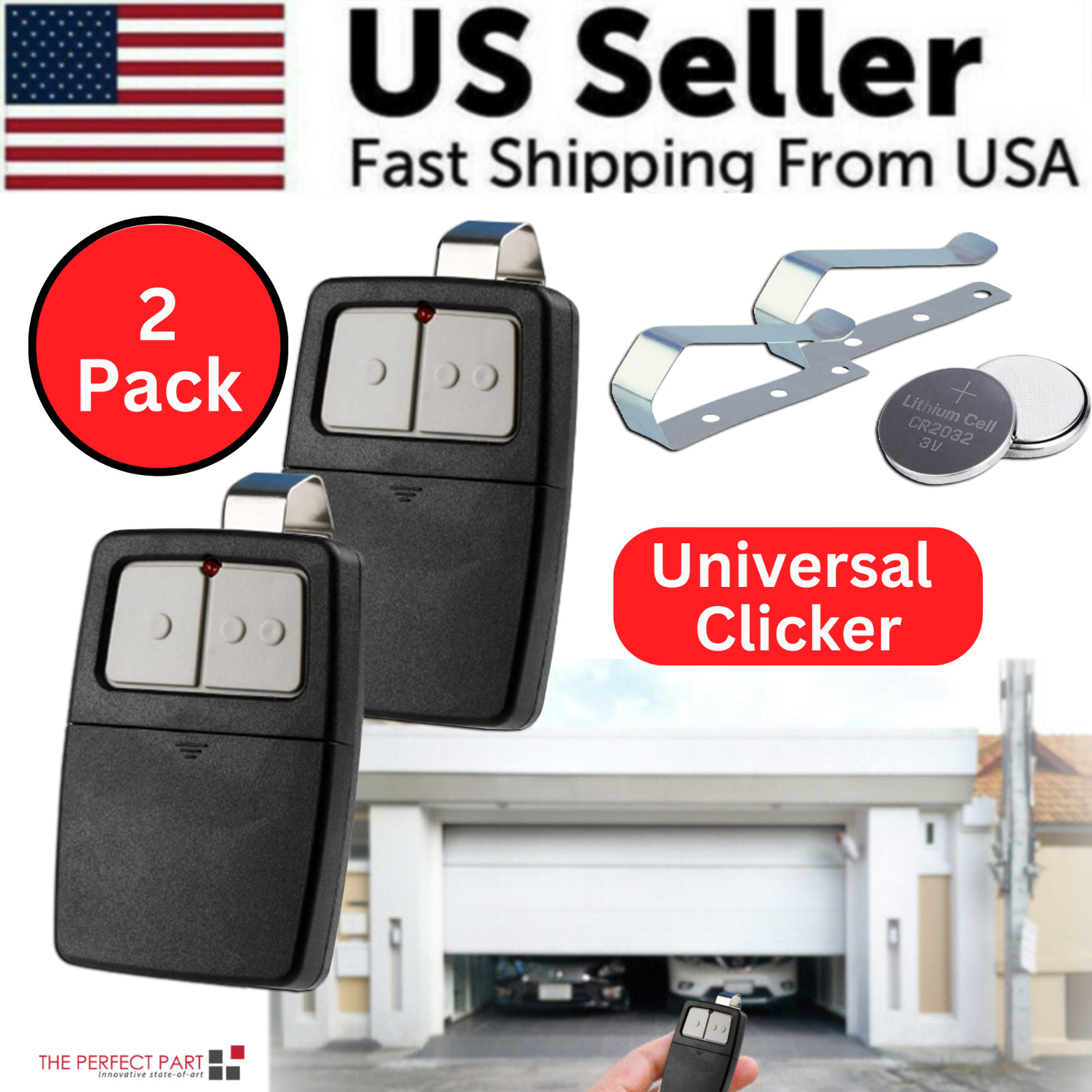 2 For Universal Clicker 375LM 375UT KLIK1U Garage Gate Door Opener Remote Dip gallery