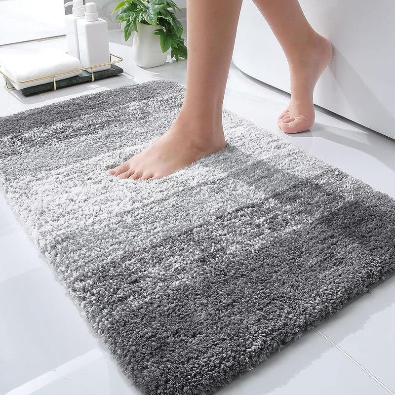 Luxurious Microfiber Bath Mat -Gradient Design Soft Absorbent Non-Slip (30"x20") gallery