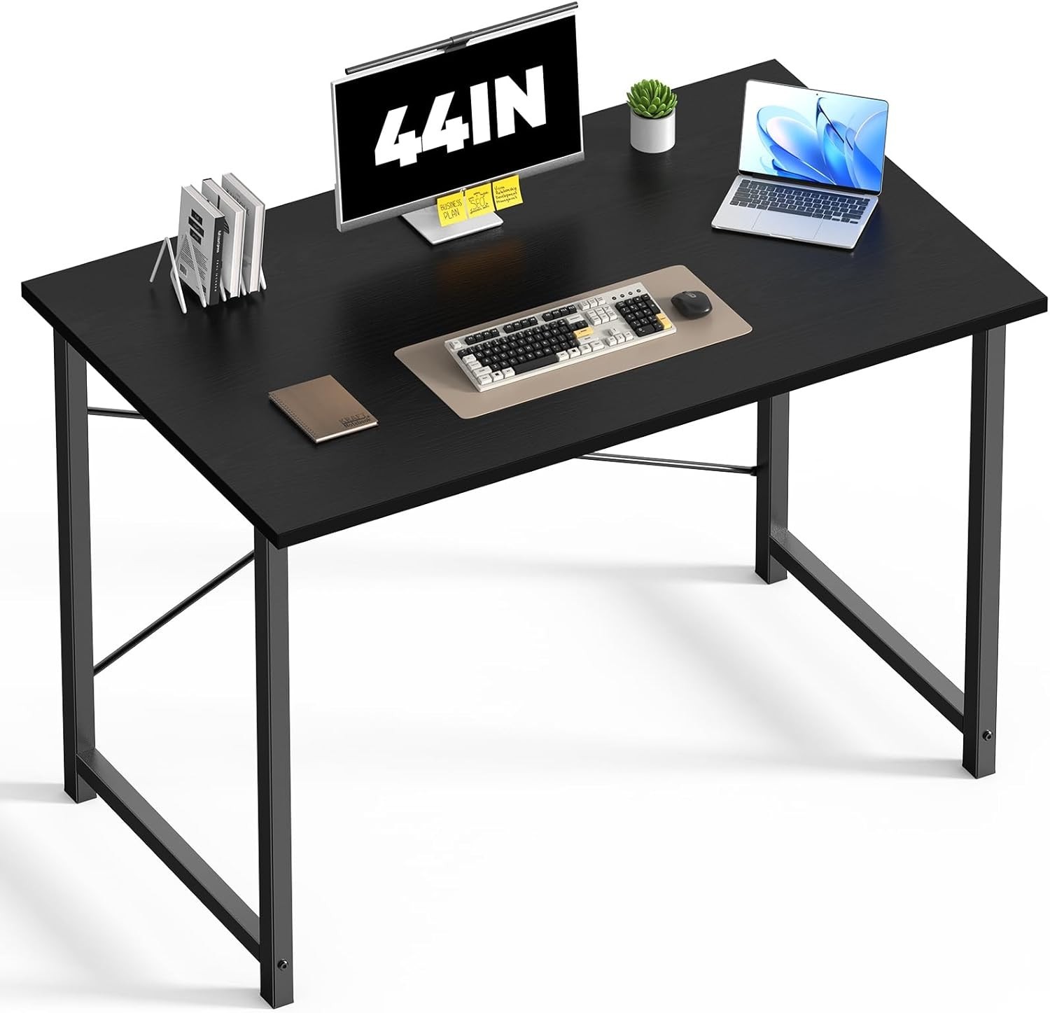DUMOS 44" Computer Desk Home Office Study Writing X-Shaped Reinforcement Black gallery
