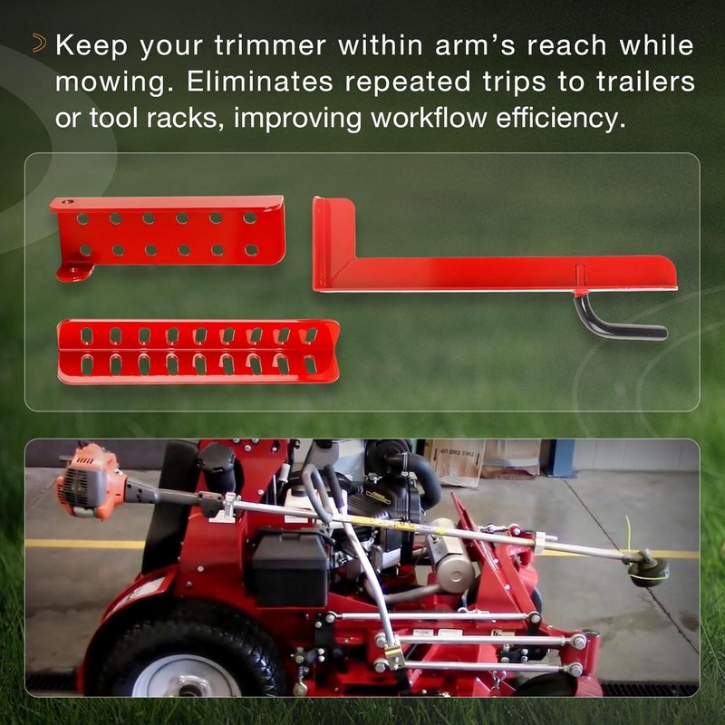 Mower Trimmer Rack Lockable For Most Walk-Behind Stand-On & ZTR Lawn Mower Red gallery