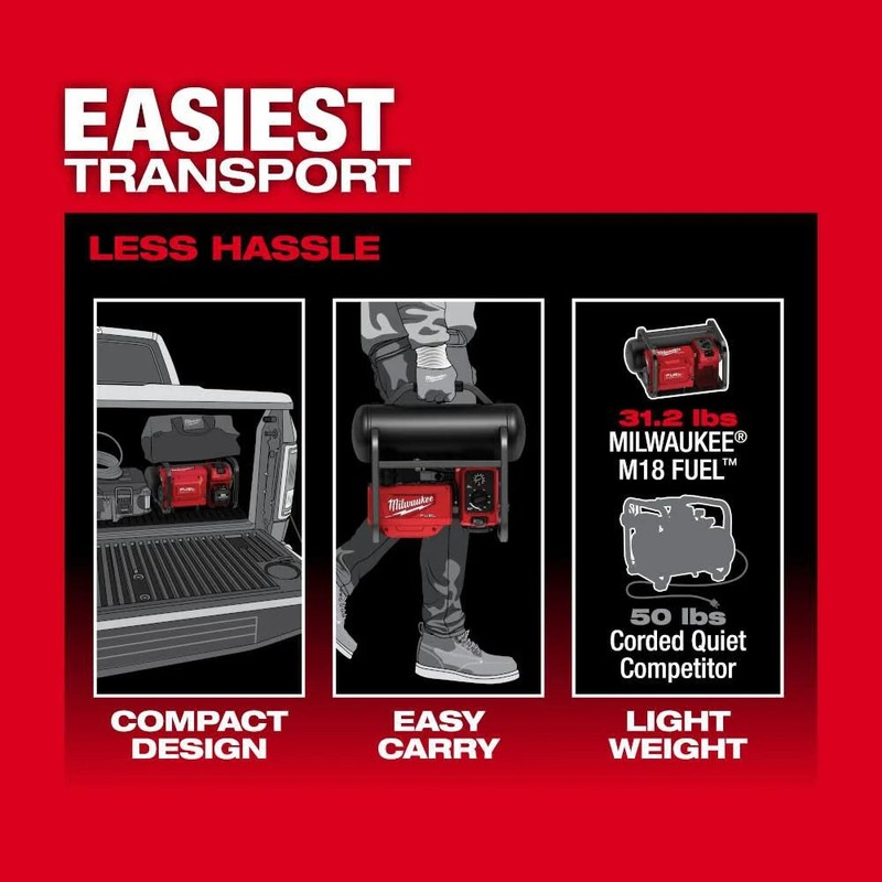 Milwaukee M18 Fuel Air Compressor 2 Gallon Certified Refurbished Bare Tool gallery