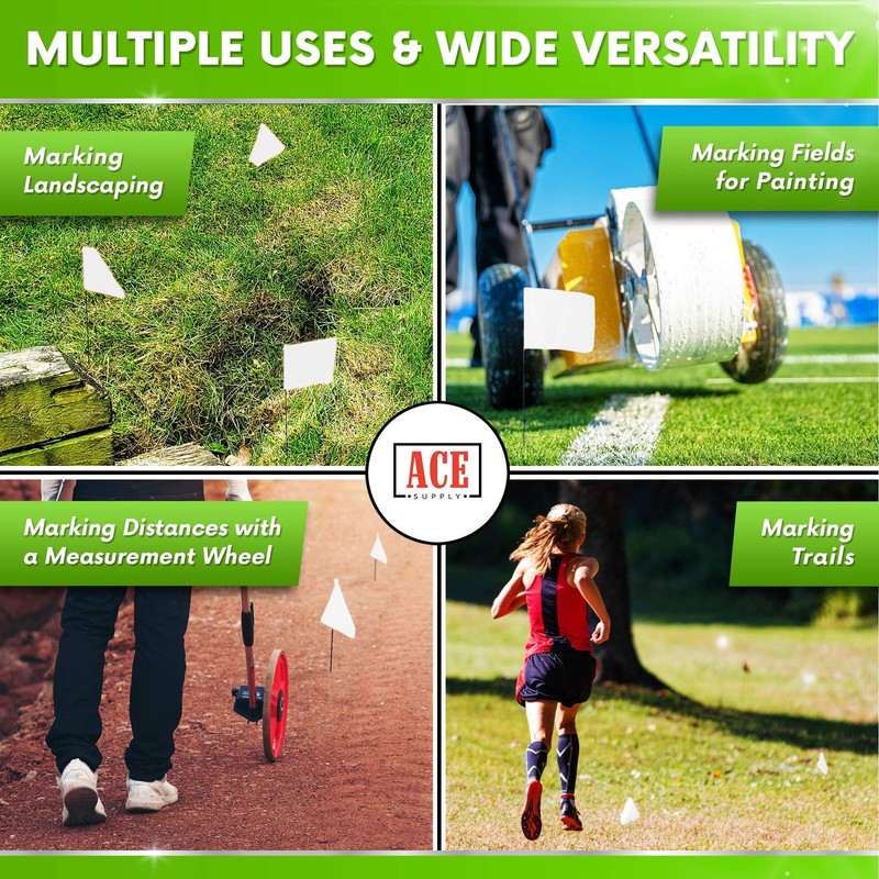 White Flags for Marking Yard - 4x5x15 Inch Invisible Fence Flags for Dogs - 50 gallery