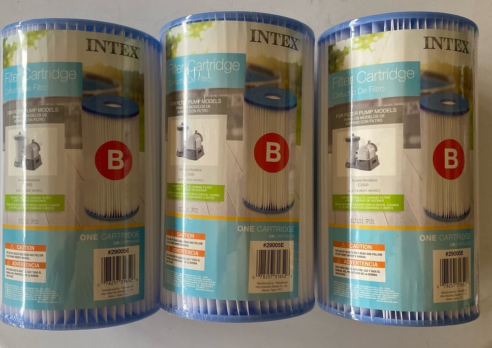 Intex #29005E Filter Type B Replacement Pump Cartridge 3-Pack NIB