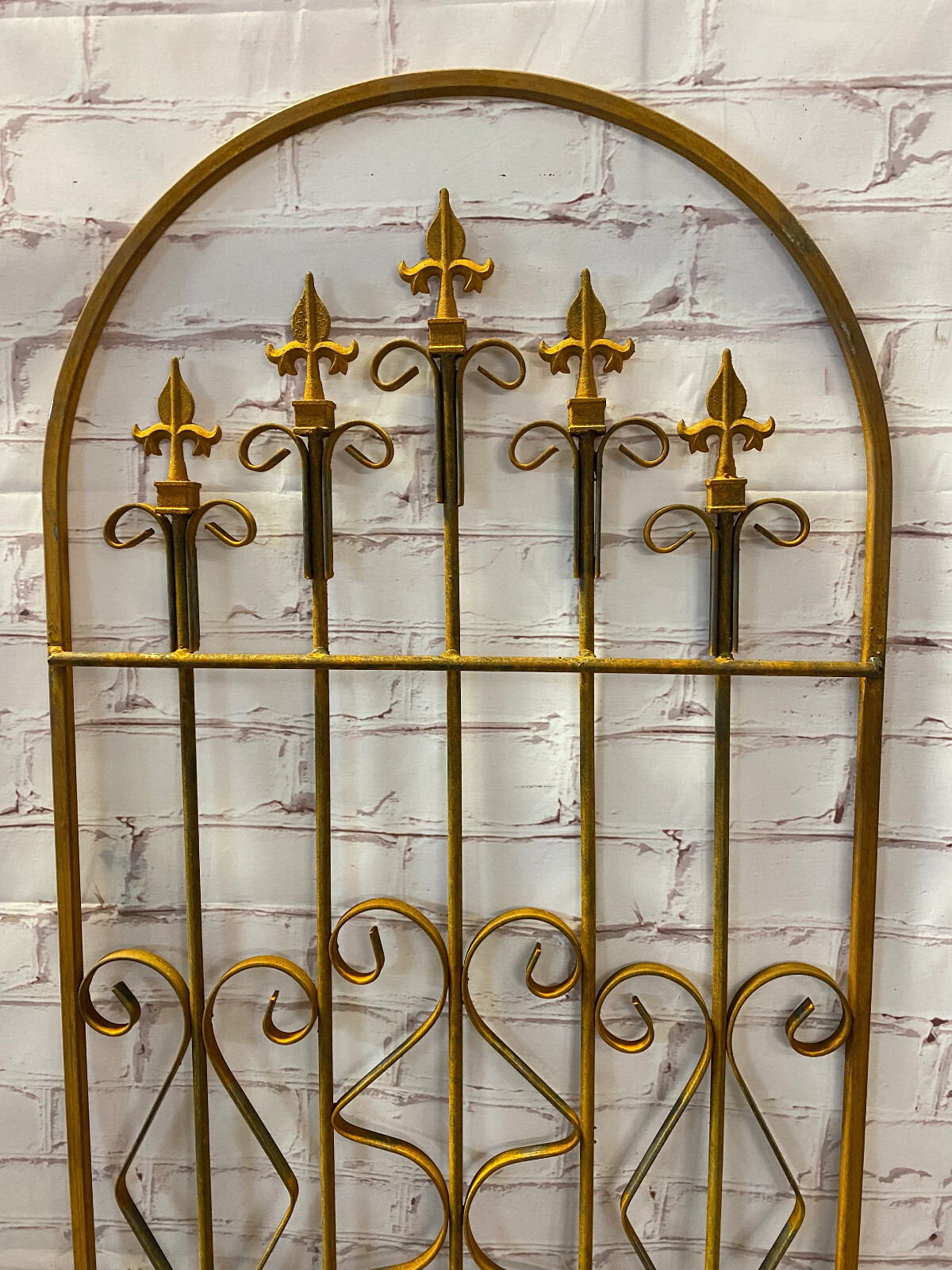 49" x22" Victoria Rounded Spear Trellis, Metal Climbing Vine, Wrought Iron gallery