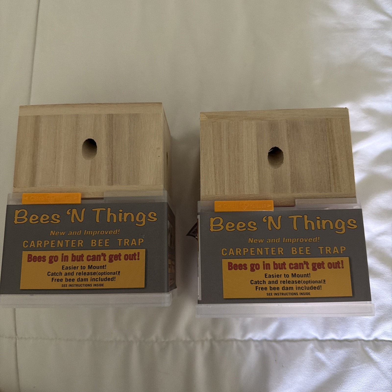 Bees 'N Things Outdoor Carpenter Bee Traps, NEW Lot Of 2 Log Cabins Safe Release gallery