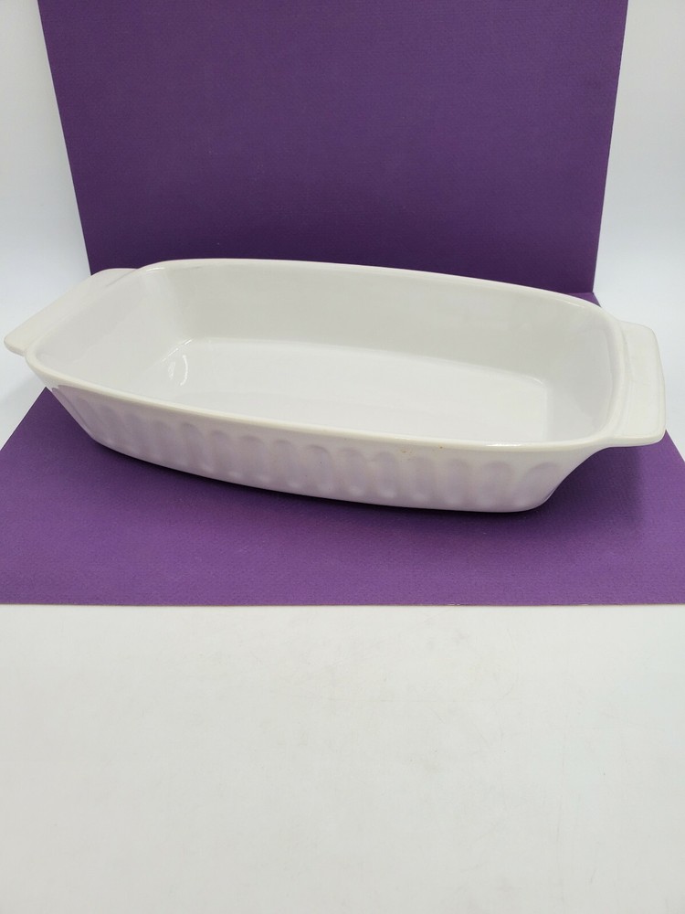 French White Style Rectangle Stoneware Baking Dish with Handles Japan Ovn/MW Use