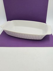 French White Style Rectangle Stoneware Baking Dish with Handles Japan Ovn/MW Use