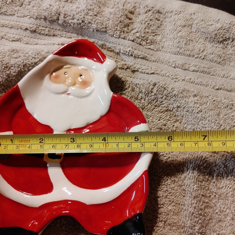 Santa Ceramic Serving Dish Candy Dish💥Chip on Back As Shown In Pic💥priced Acco gallery