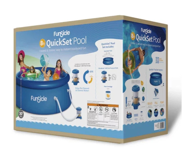 Quick Set 8' x 30" with Filter Pump Inflatable Pool NIB gallery