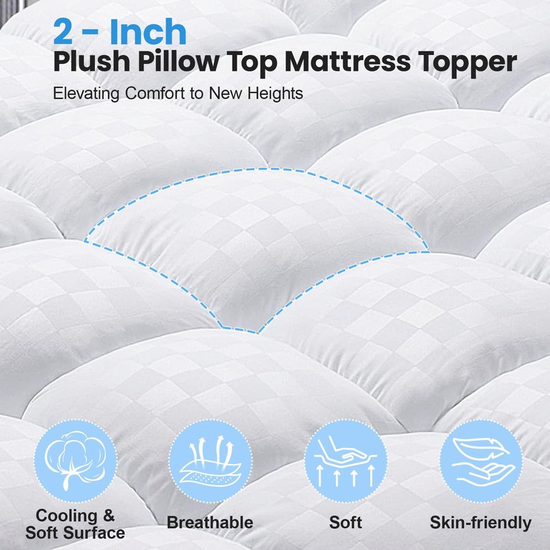 Easthome King Size Dual Layer 4 Inch Memory Foam King, White gallery