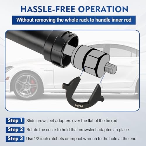 Inner Tie Rod Removal Tool, Master Inner Tie Rod Tool Set with 12 Crowfoot blue gallery