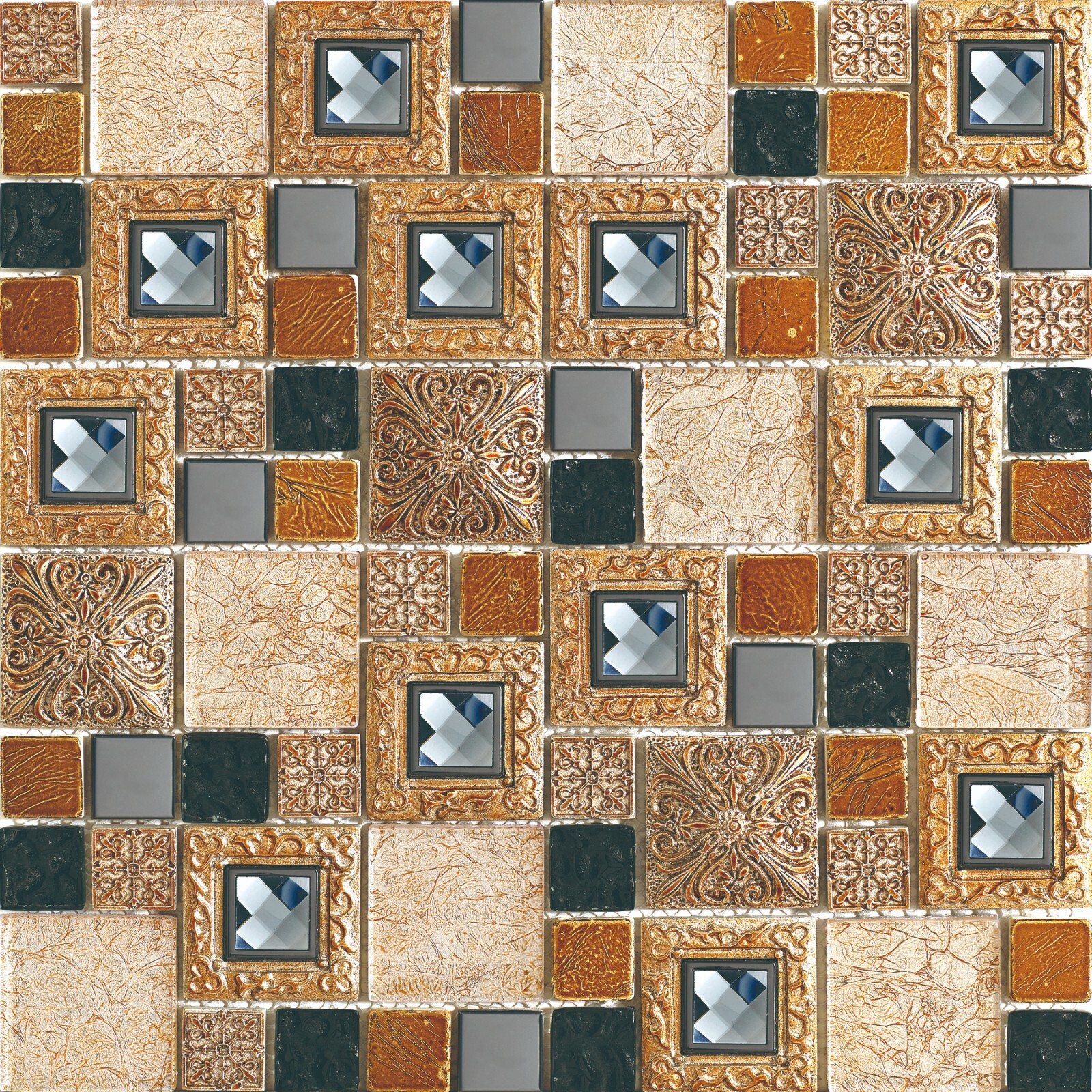 Simple Tile - Glass & Stone Mosaic Tile For Kitchen Backsplash, GM 8306-Pyramid gallery