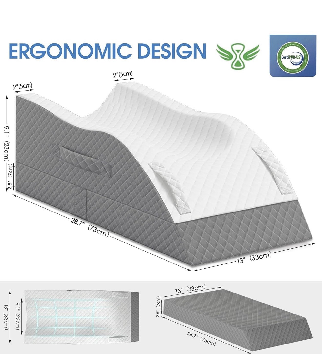 Elevation Pillows for Leg After Surgery, Memory Foam Adjustable Wedge Pillow gallery