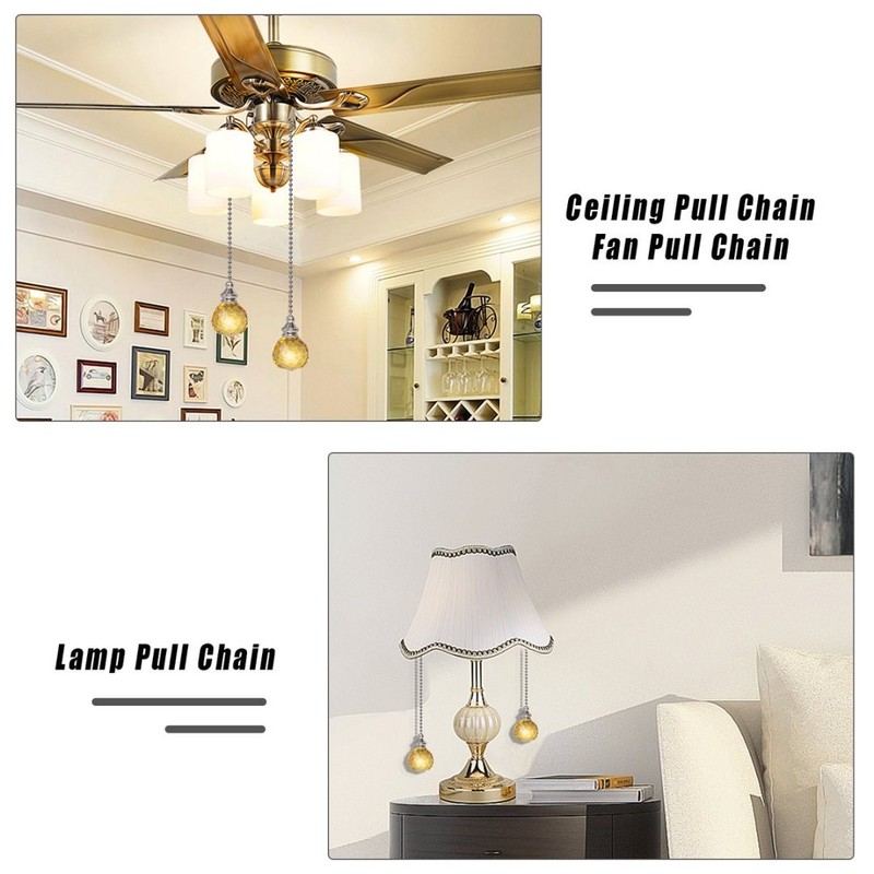 2Pcs Ceiling Fan Pull Chain 30MM Color Crystal Faceted Ball Fan Pull Chain gallery