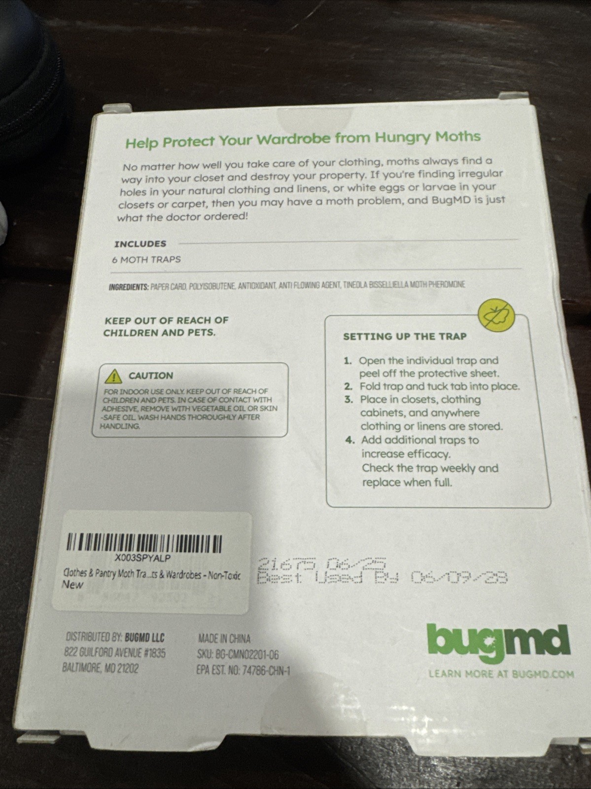 BugMD Clothes & Pantry Moth Traps (5 Count) Sticky Glue Pheromone-Based Repell gallery