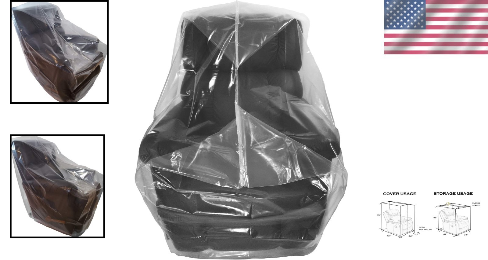 Protective Clear Plastic Furniture Bag - 34x42x65 in for Easy Moves & Storage gallery