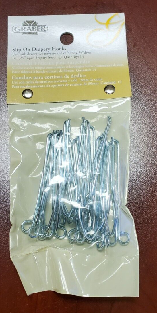 Graber 3-Inch Slip On Drapery Hooks with 1/8-Inch Drop - Set of 14 (7-230-0) gallery