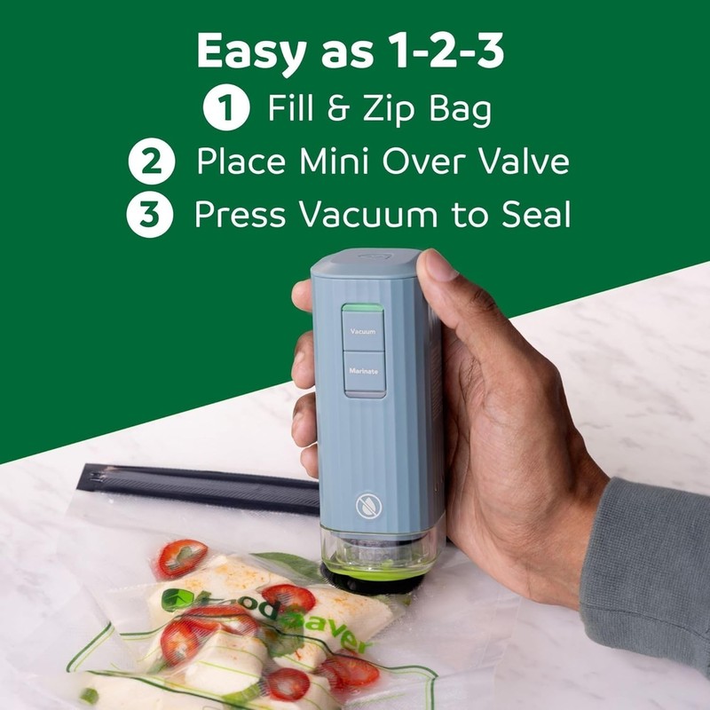Mini Handheld Vacuum Sealer Machine with Marinate Setting & Charging Dock, Co... gallery