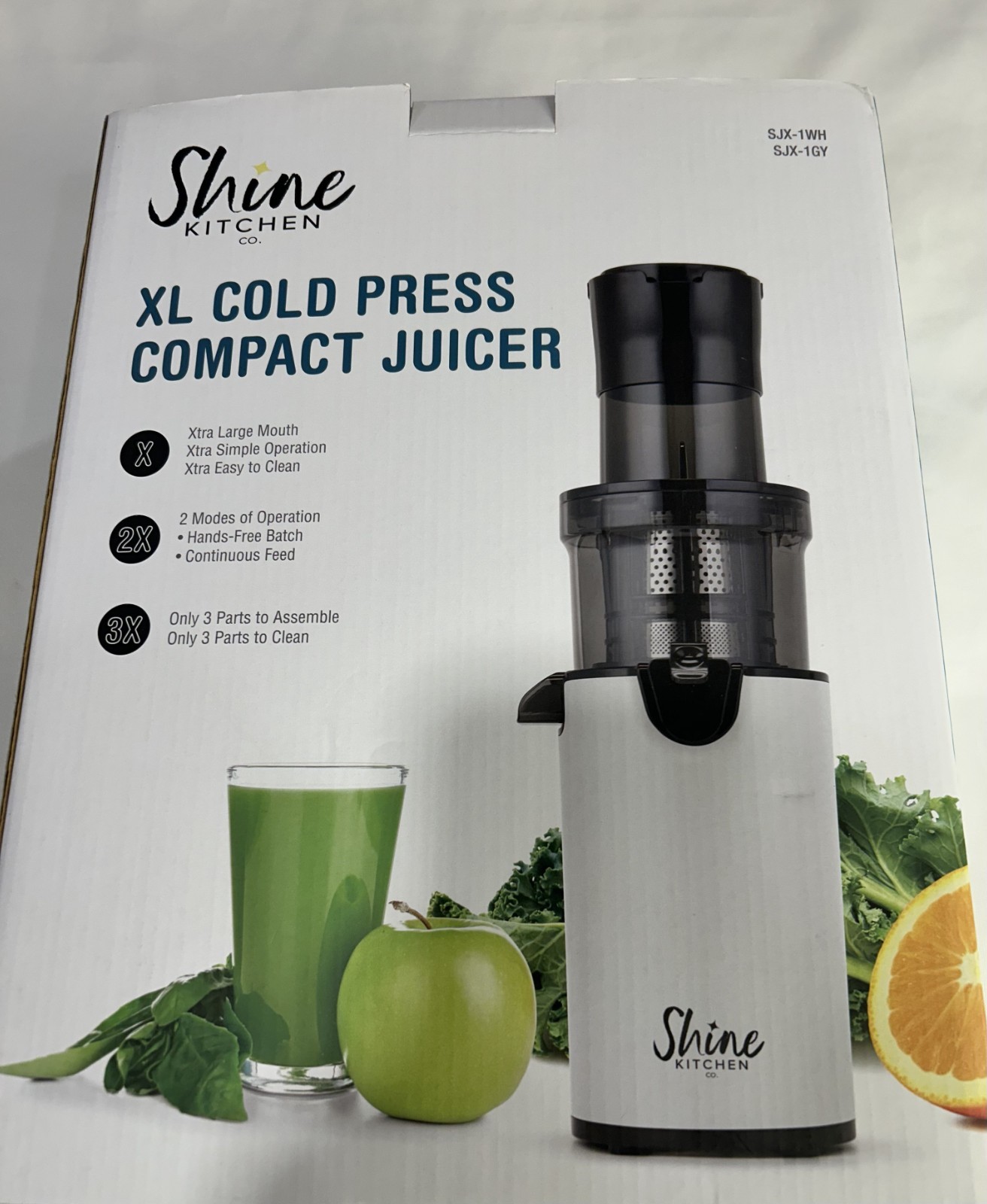 Shine Kitchen XL Cold Press Compact Juicer SJX-1WH Slow Masticating *BRAND NEW* gallery
