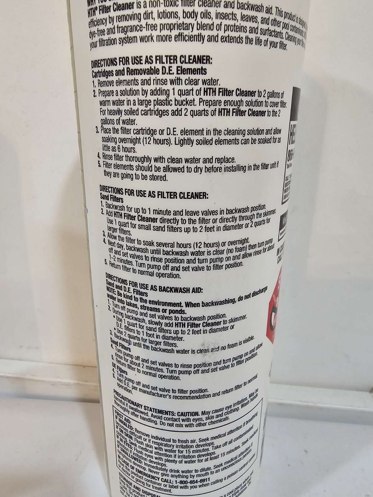HTH Filter Cleaner Balancer for Swimming Pool and Spa - 1qt gallery