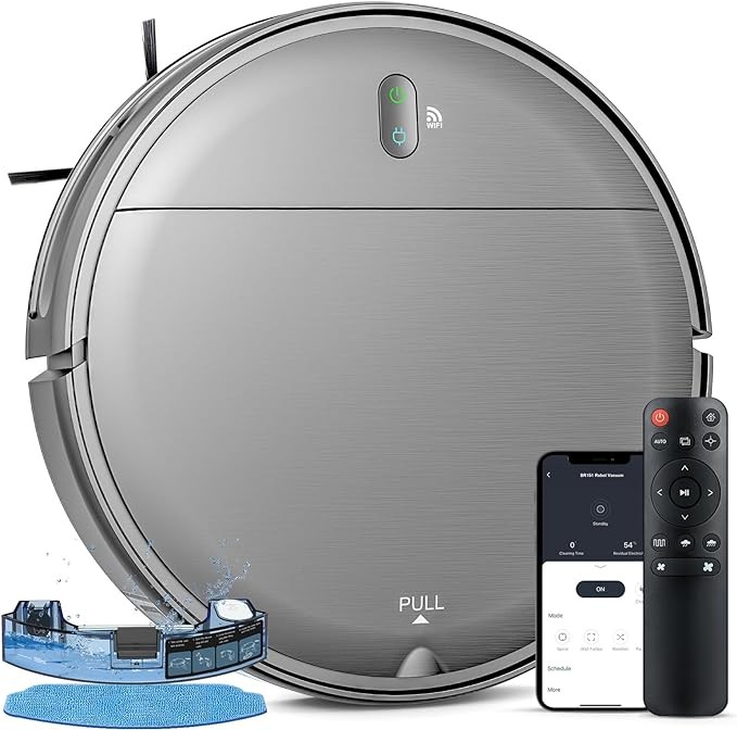 MAMNV Robot Vacuum Mop Combo WiFi/App/Alexa Robotic Vacuum Cleaner - Dark Gray gallery