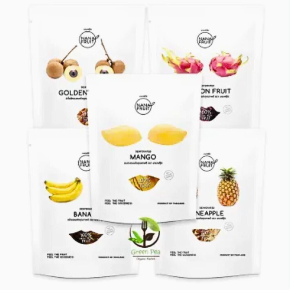 Dehydrate Fruit Mango Pineapple Dragon fruit Longan Tasty Just Real Snack Pack 5
