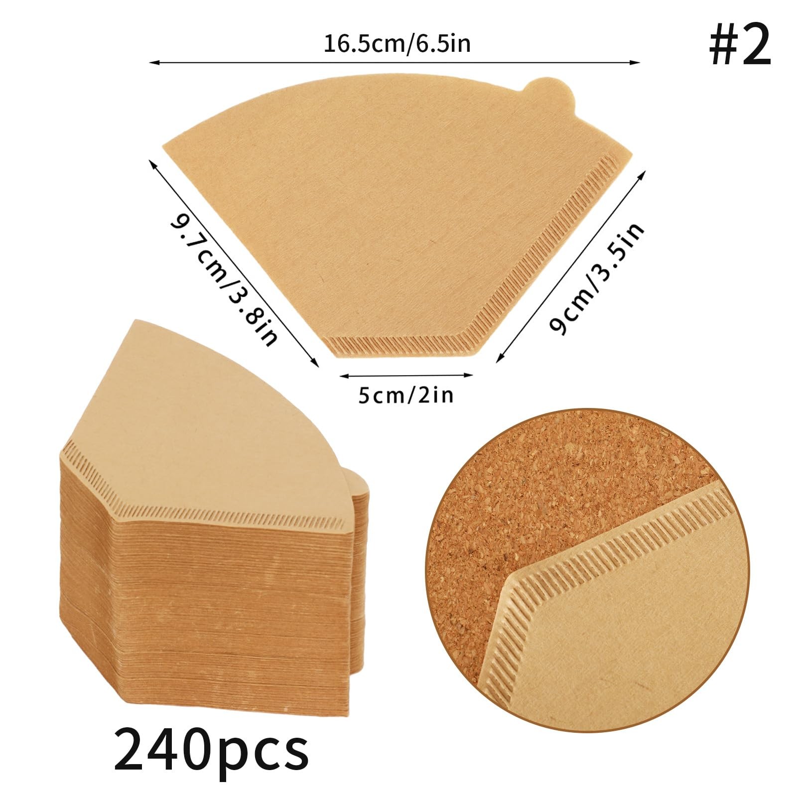 BOARDFEB Coffee Filters #2, 240 Count primary color gallery