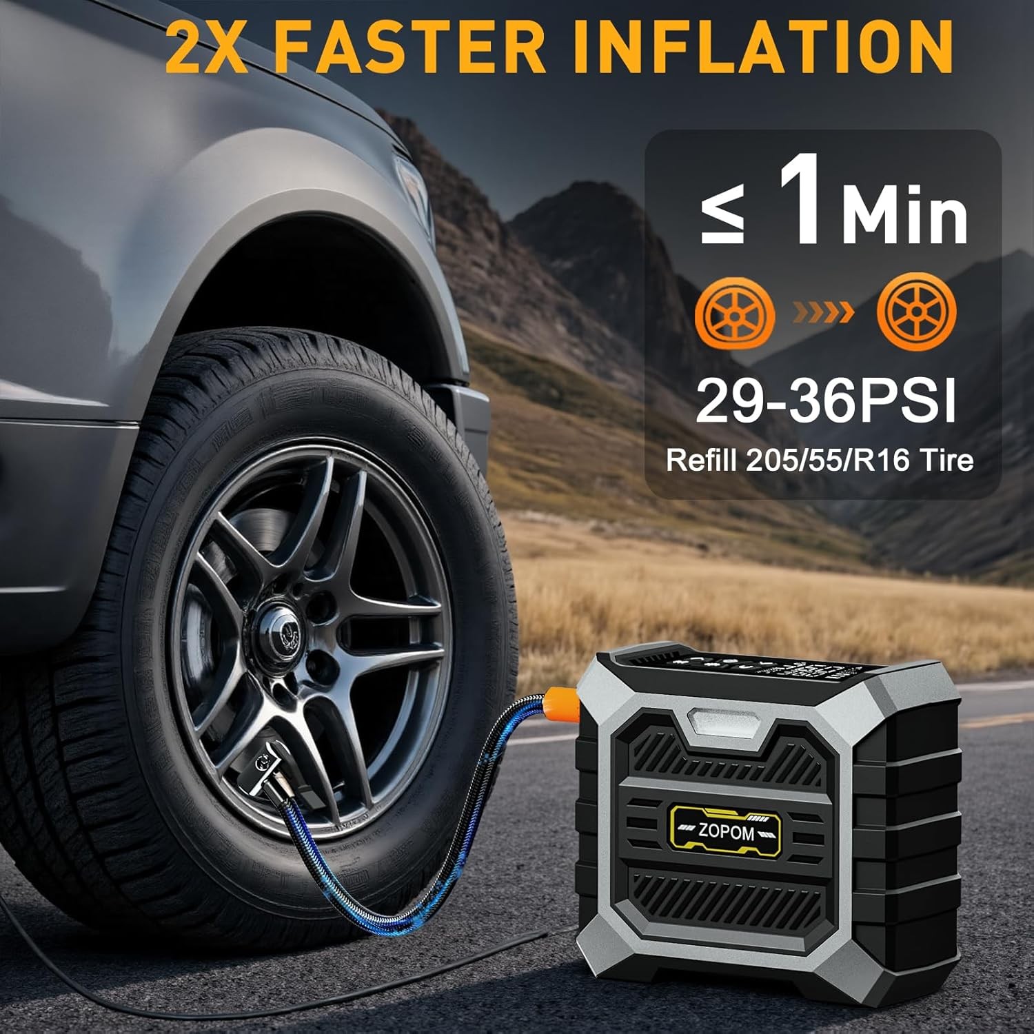 Compact DC 12V Digital Tire Inflator & Portable Air Compressor gallery