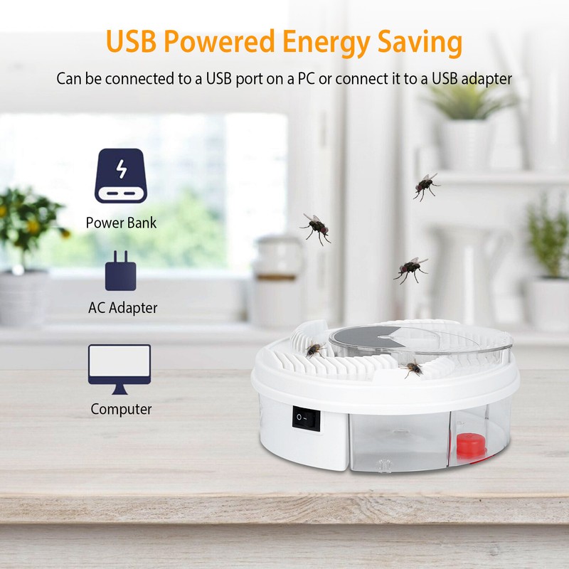 USB Powered Electric Fly Trap Automatic Flycatcher Rotating Fly Pest Repellent gallery