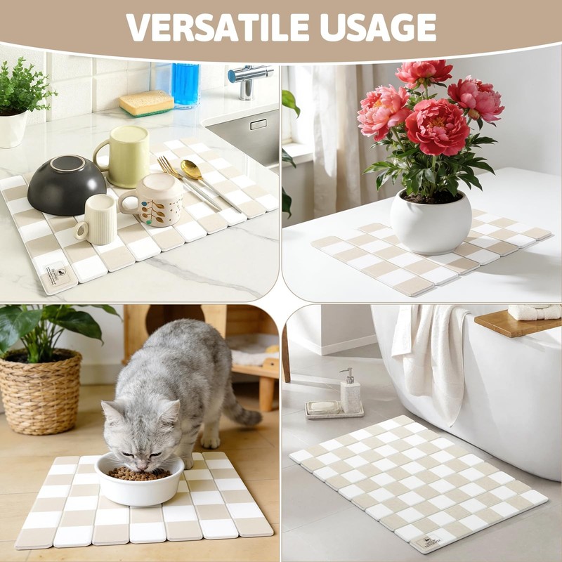 Yamaziot Stone Drying Mat For Kitchen Counter 16X12 Small Foldable Ultra gallery