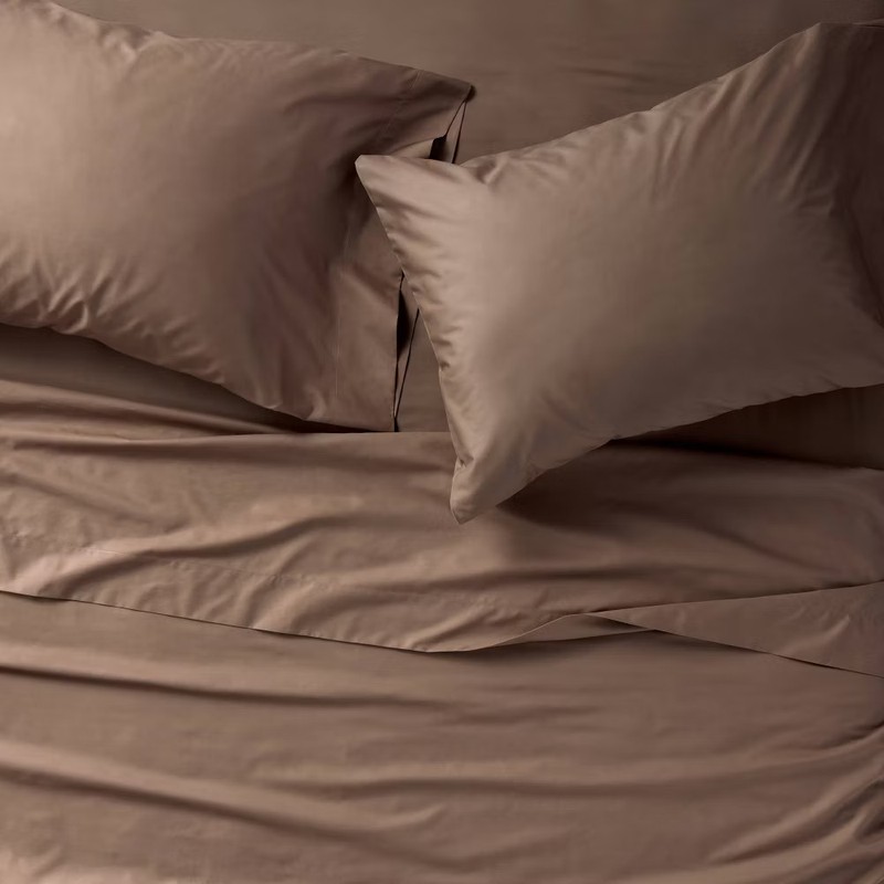 400 Thread Count Percale Sheet Set Light Adobe - Casaluna gallery