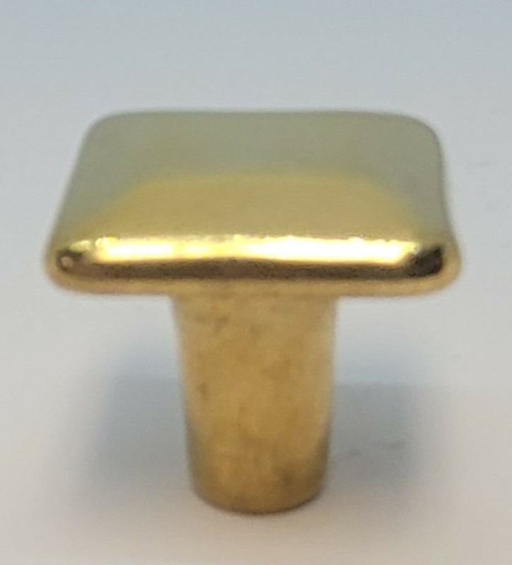3/4" Solid Polished Brass Square knob pull back plate rustic desk small cabinet gallery