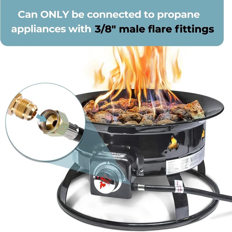 1-Pack Propane Hose with Regulator 2/5/12FT for Grill, Fire Pit, Heater Use gallery