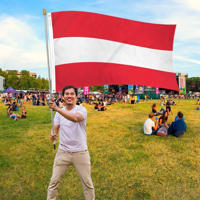 "AUSTRIA" flag 2x3 ft polyester banner sign Austrian AUS EU UN United Nations gallery