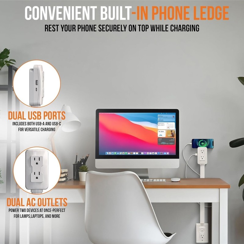 Rotating Electrical Outlet Extender, 2 AC Outlets gallery