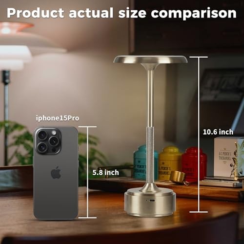 5200mAh Rechargeable Cordless LED Table Lamps Touch Sensor Light, 3 Silver gallery