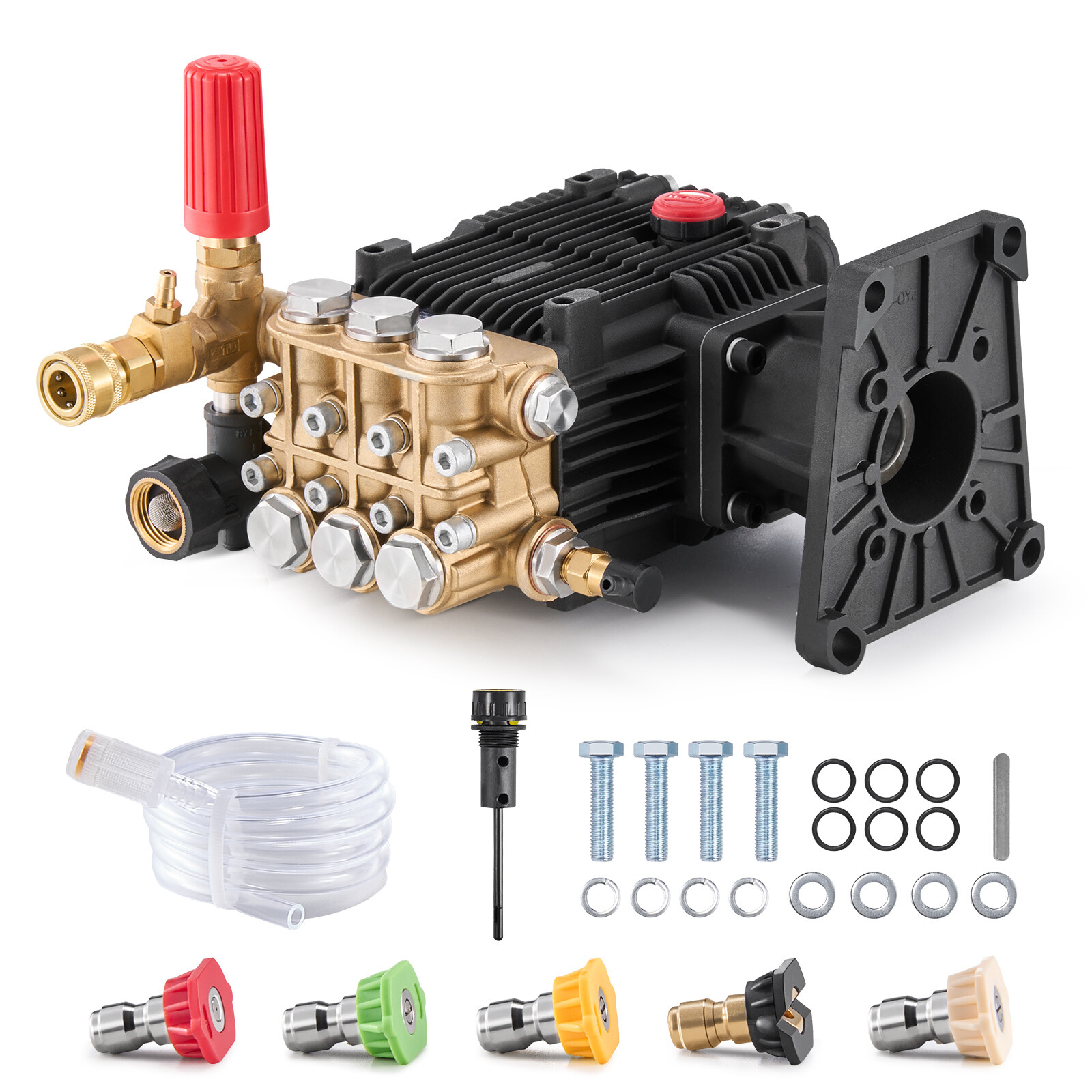Pressure Washer Pump 1" Shaft Horizontal Triplex Plunger 4300 PSI 4.4GPM gallery