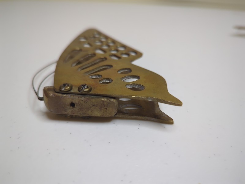 Vintage MCM Solid Brass Butterfly Wall Plaque Decor Lot Of 2 Wings Open Closed gallery