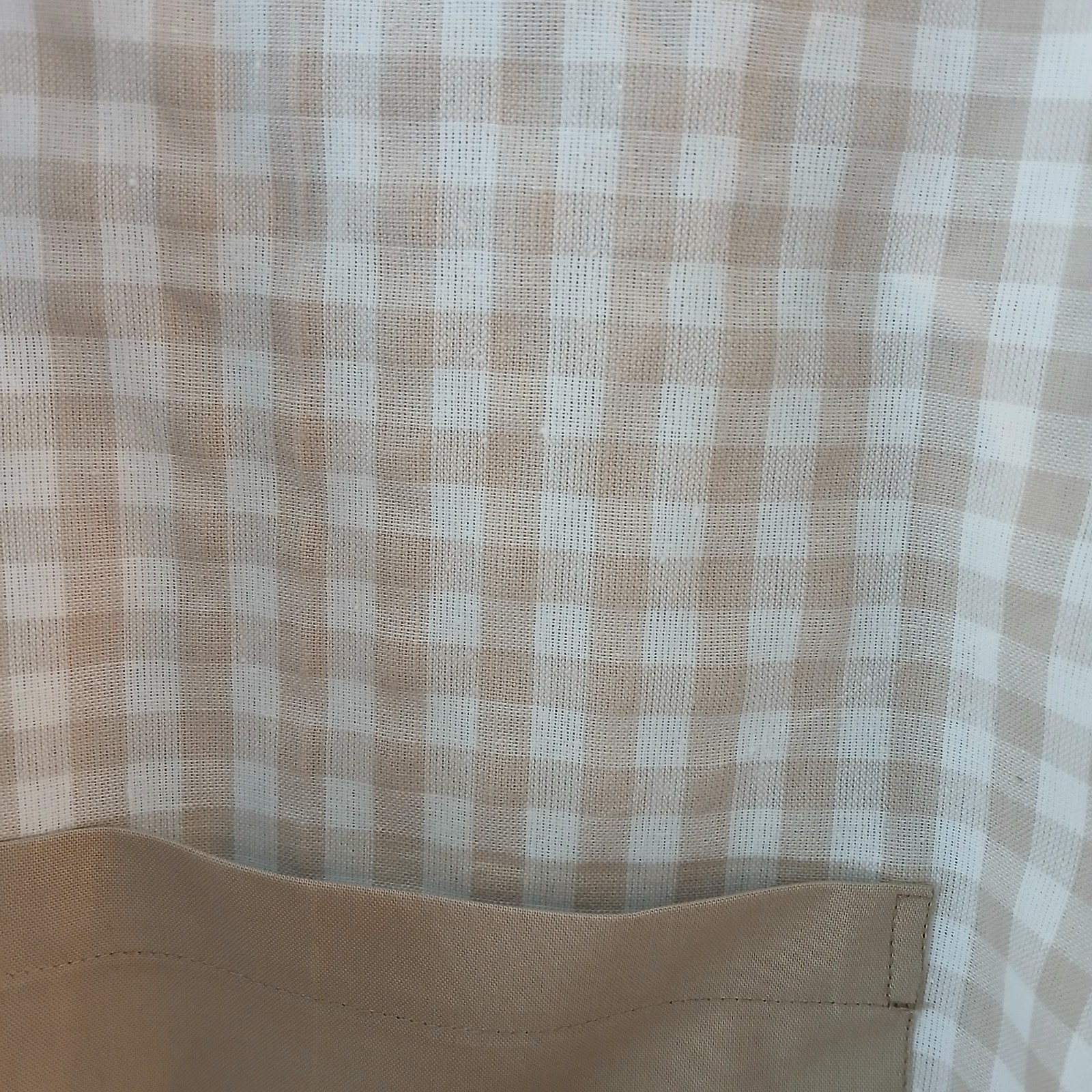 Tan and Cream Homespun Gingham Crossback Apron Xlarge, Plus Size Apron For Mom gallery