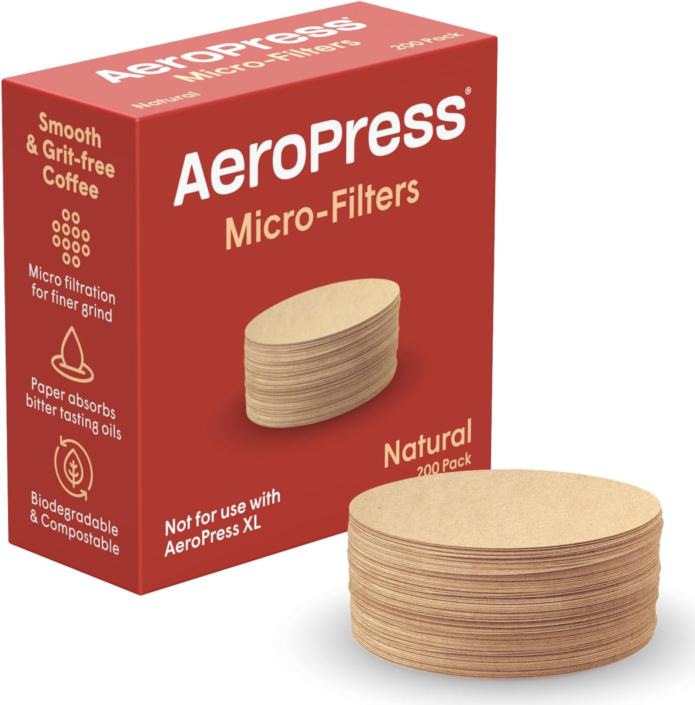 Aeropress Natural Paper Microfilters, Aeropress Coffee Filters, Unbleached round gallery