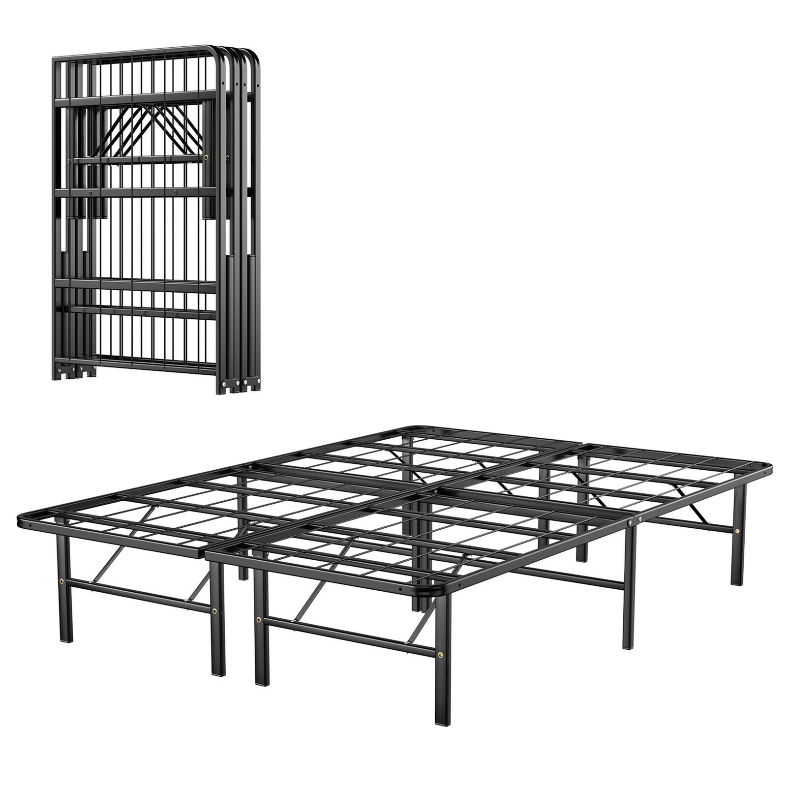 14" Full Size Metal Platform Bed Foldable Mattress Foundation Tool-Free Assembly gallery