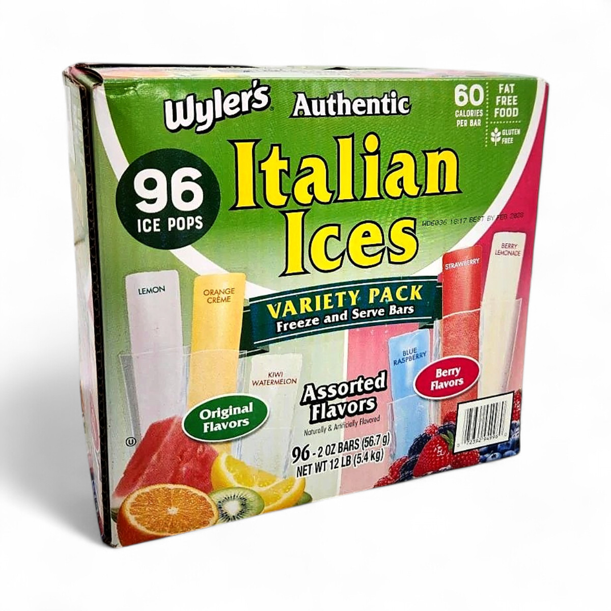 Wyler's Authentic Italian Ices Dessert Bar Pops Variety, 2 oz, 96-Pack gallery