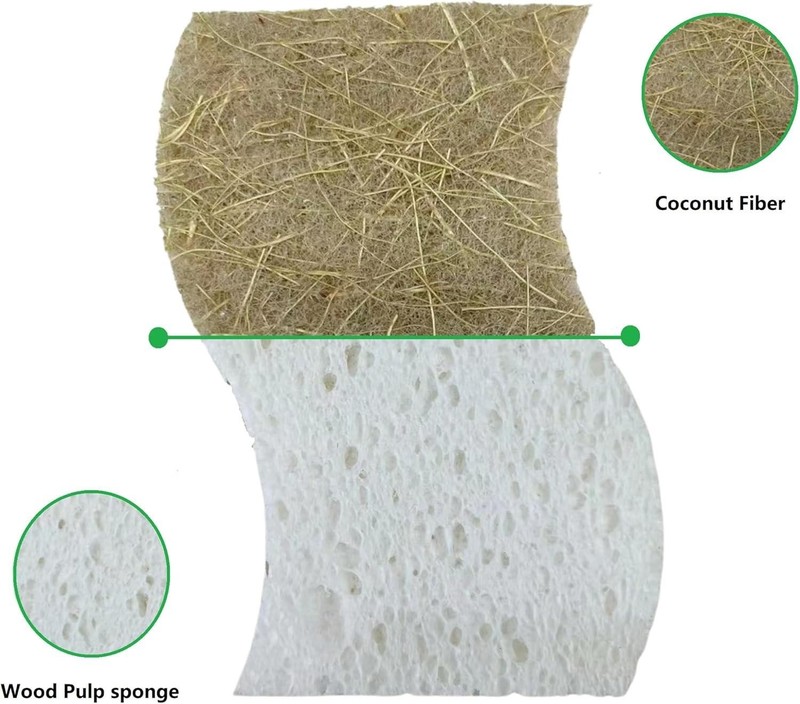 Eco Friendly Biodegradable Kitchen Sponges 12 Pack – Natural Compostable gallery